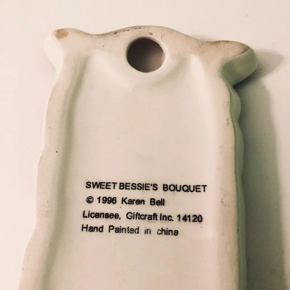 1996  Karen Bell Sweet Bessies Bouquet Cow Flowers Wall Hanging Giftcraft - Picture 5 of 15
